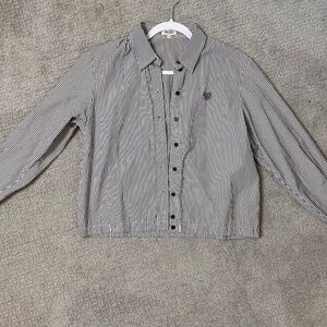 Kenzo Paris - Striped Cropped Blouse Collared shirt Sz. 34 (S or XS)